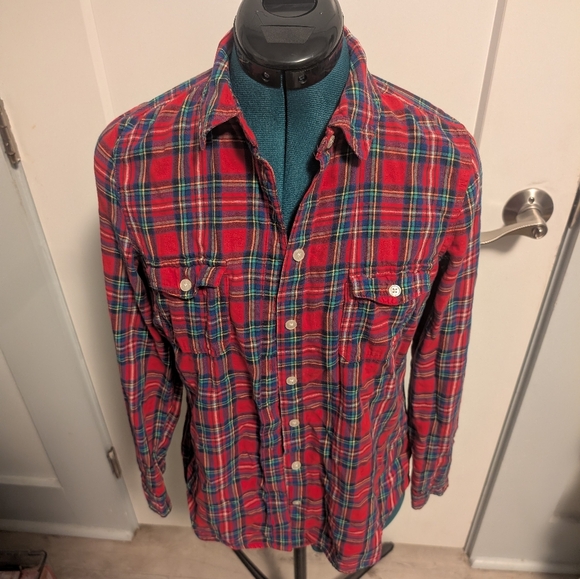 Old Navy Tops - Old Navy Classic Royal Stewart Plaid Flannel Button-Down